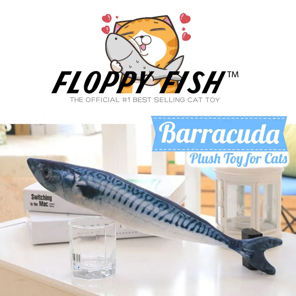 Floppy Fish Original Plush Cat Toy Barracuda